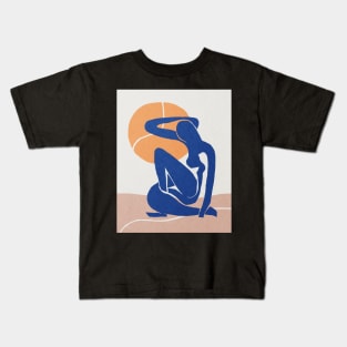 Blue nude under the sun Henri Matisse abstract art Kids T-Shirt